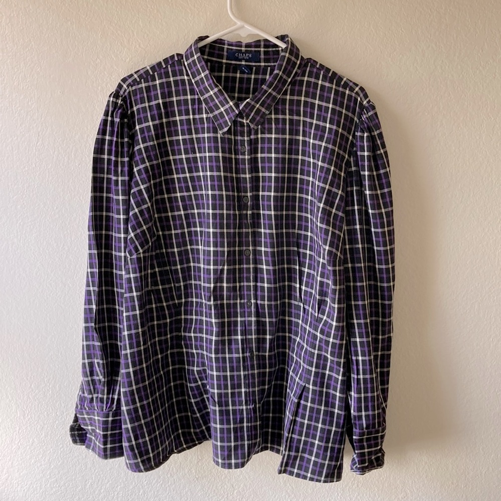 Chaps Women’s plus Size Plaid Button up Shirt 3X